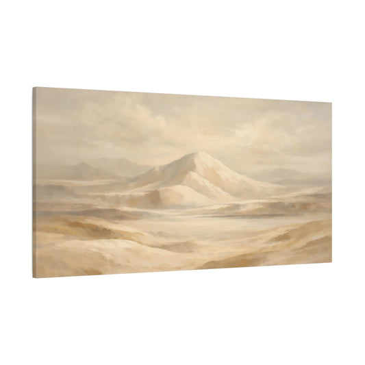 Main Mockup. Nature Mountains Beige Mountain shown as stretched canvas wall art