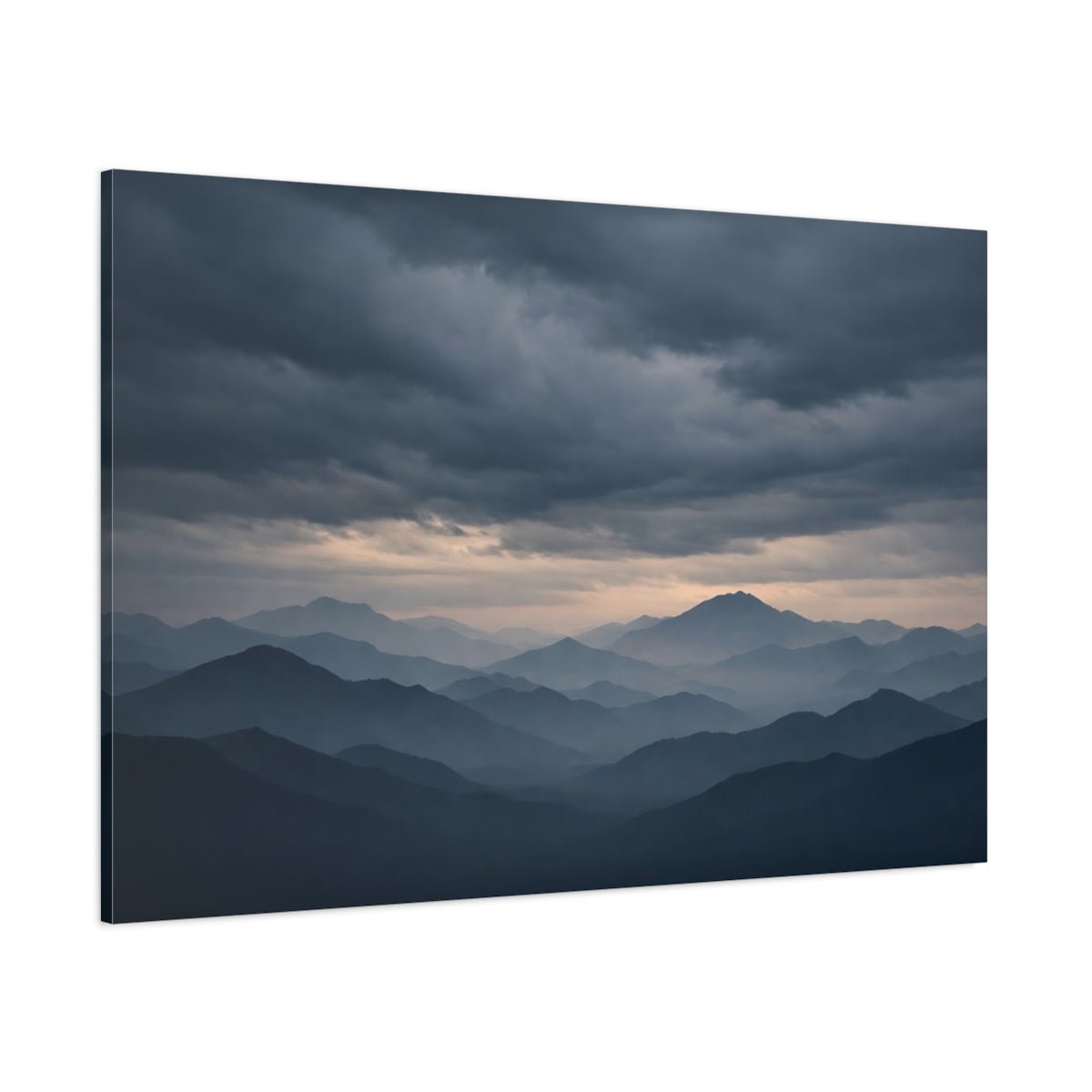 Nature Mountains Blue And Grey - Canvas Wall Art Print - YesArtYes