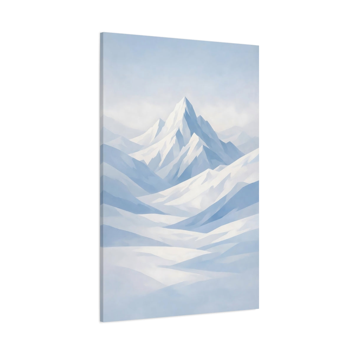 Nature Mountains Blue And White Mountains shown as stretched canvas wall art