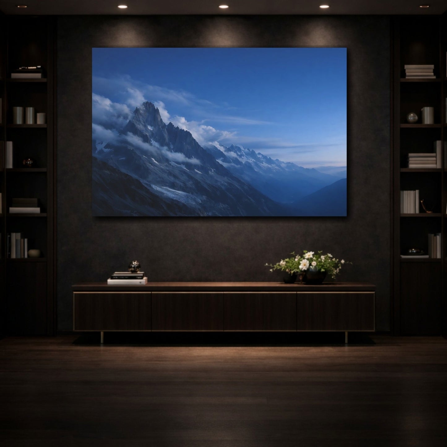 Nature Mountains Blue - Canvas Wall Art Print - YesArtYes