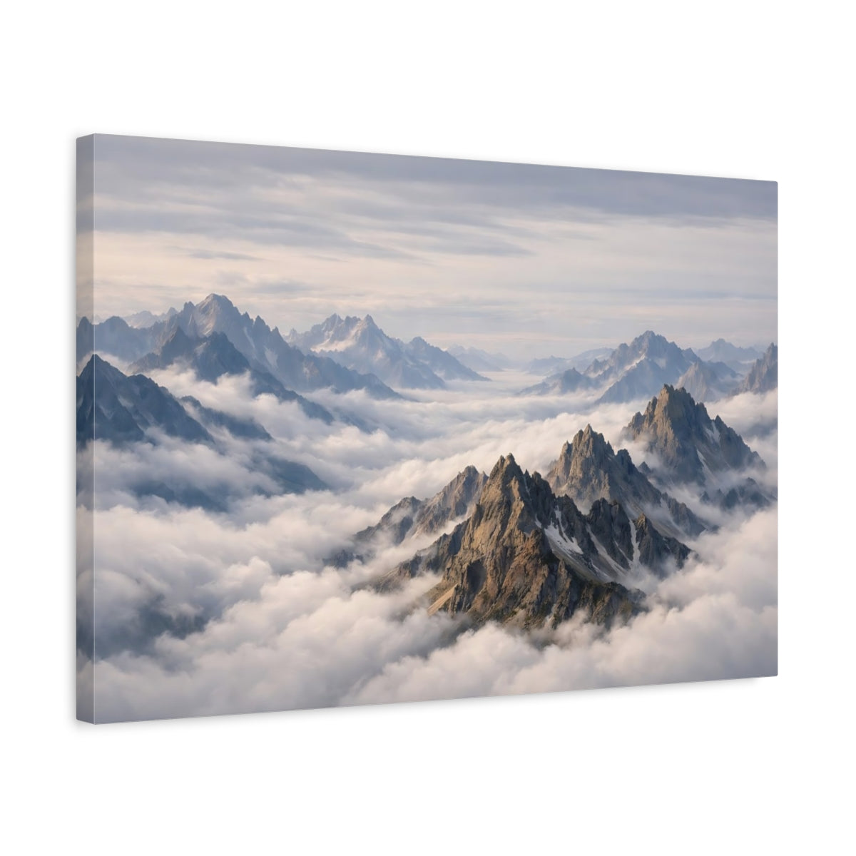 Side Mockup 3. Nature Mountains Mountain Landscape shown as stretched canvas wall art