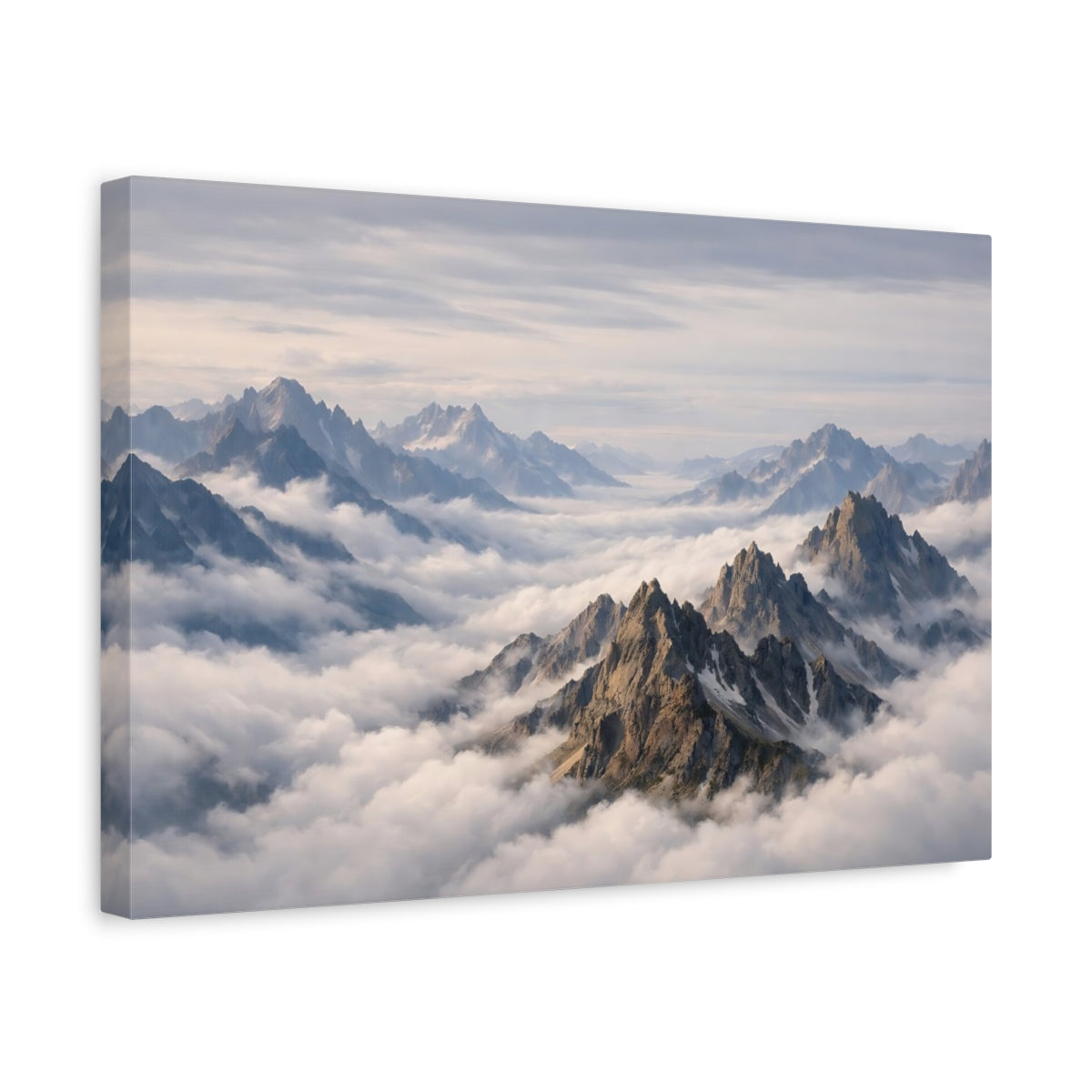 Side Mockup 4. Nature Mountains Mountain Landscape shown as stretched canvas wall art