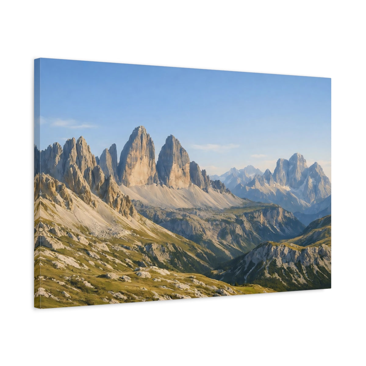 Side Mockup 2. Nature Mountains Mountain Landscape shown as stretched canvas wall art