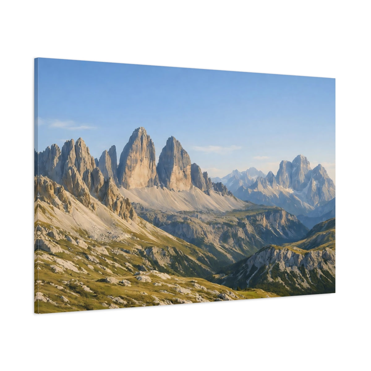 Side Mockup 1. Nature Mountains Mountain Landscape shown as stretched canvas wall art