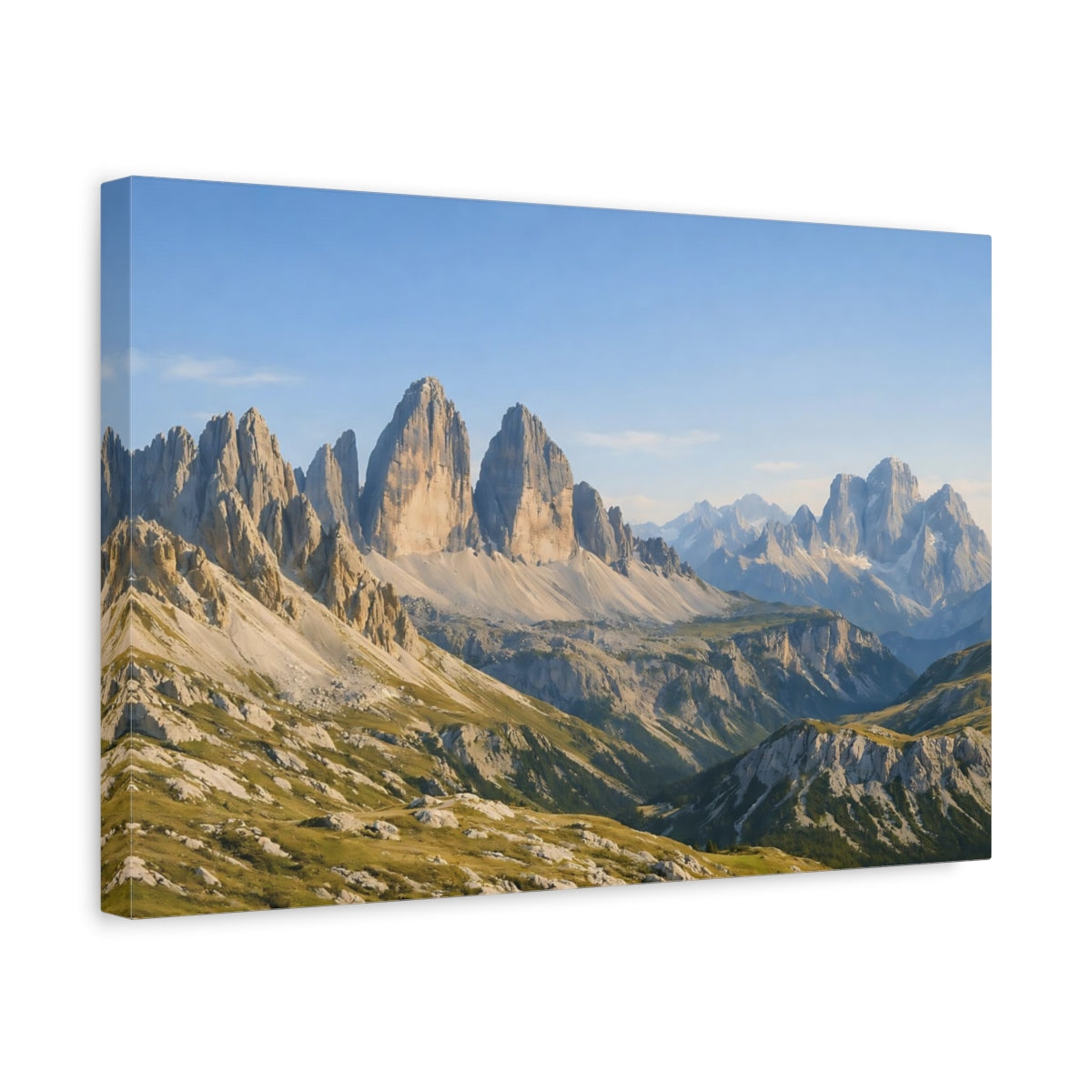 Side Mockup 4. Nature Mountains Mountain Landscape shown as stretched canvas wall art