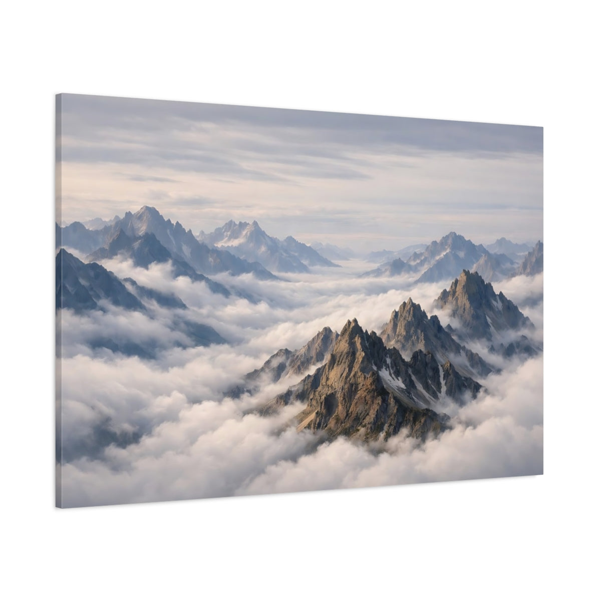Side Mockup 1. Nature Mountains Mountain Landscape shown as stretched canvas wall art