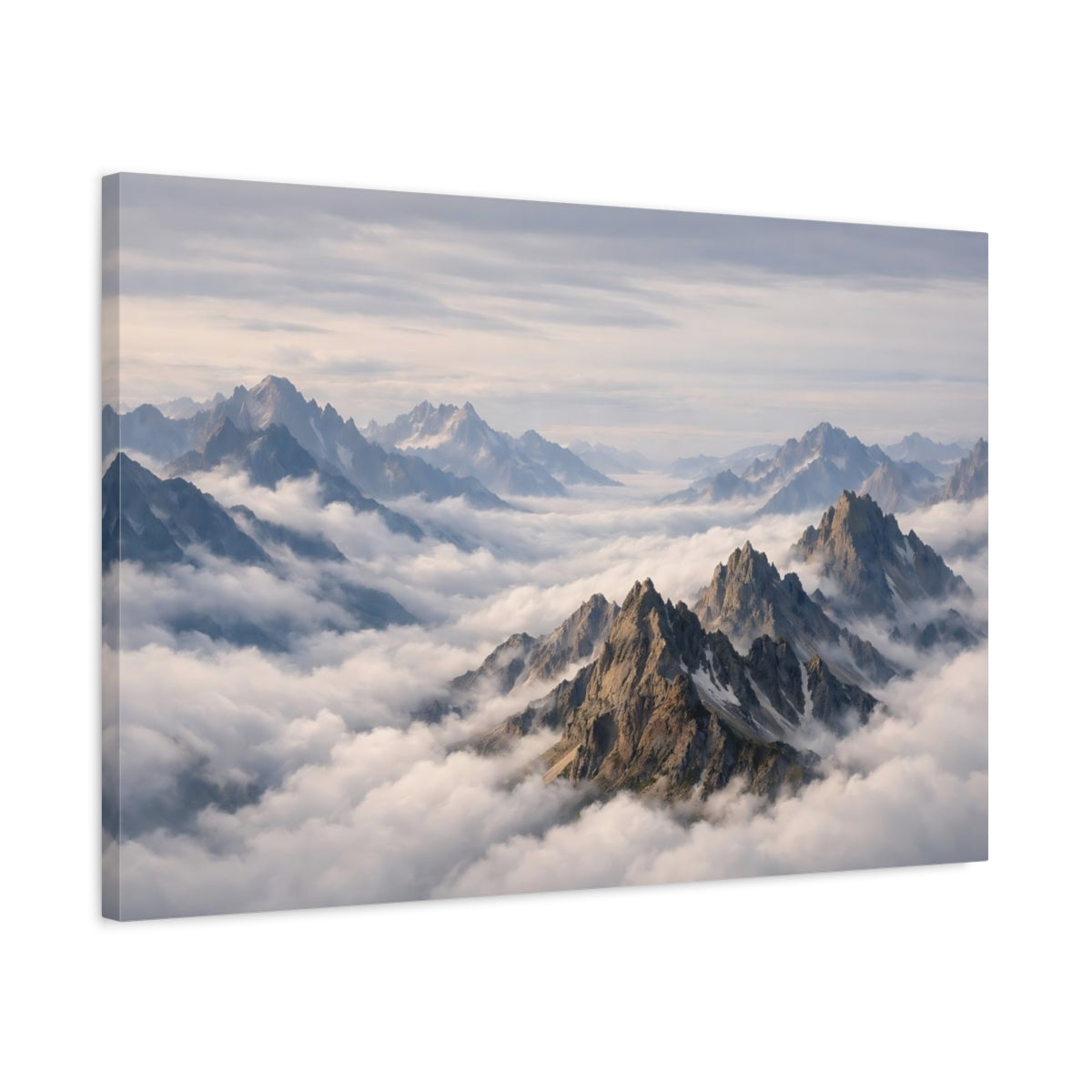 Side Mockup 2. Nature Mountains Mountain Landscape shown as stretched canvas wall art
