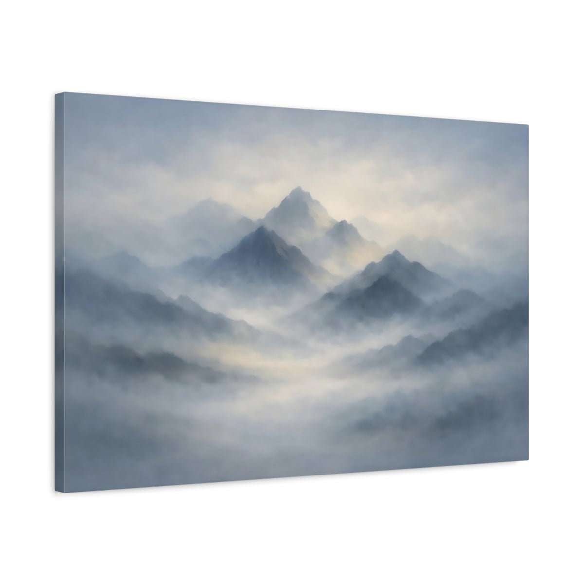 Nature Mountains Misty Blue - Canvas Wall Art Print - YesArtYes