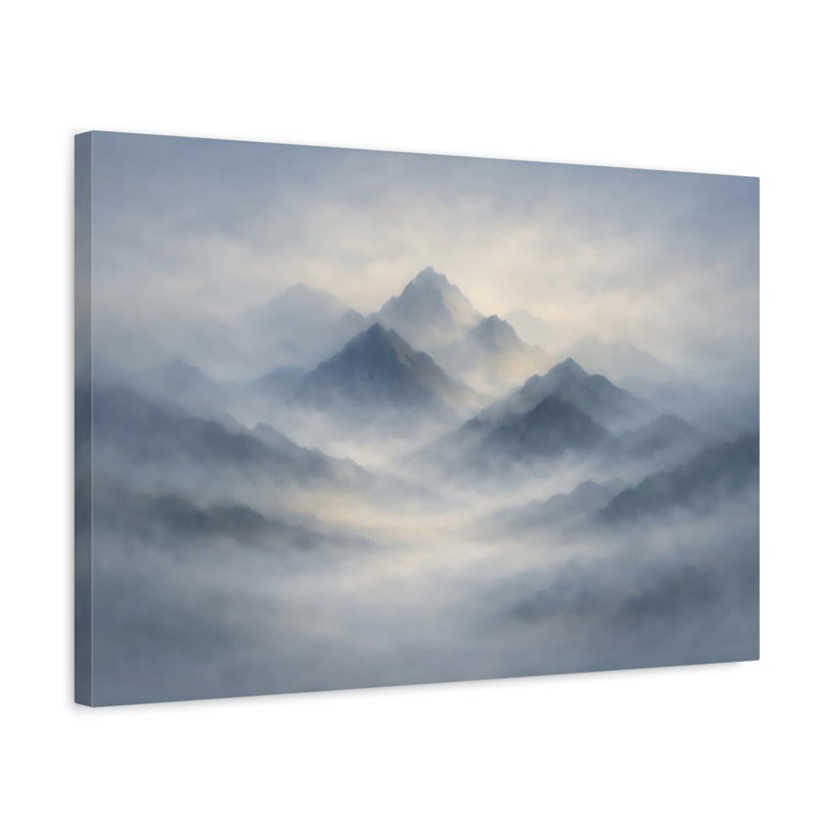 Nature Mountains Misty Blue - Canvas Wall Art Print - YesArtYes