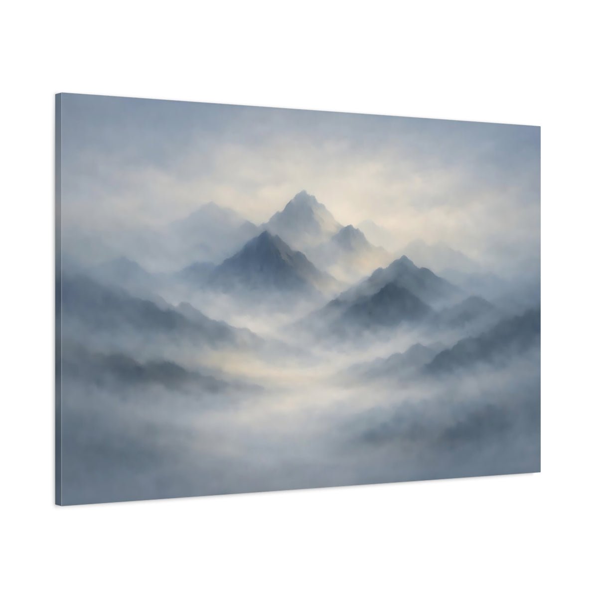 Nature Mountains Misty Blue - Canvas Wall Art Print - YesArtYes