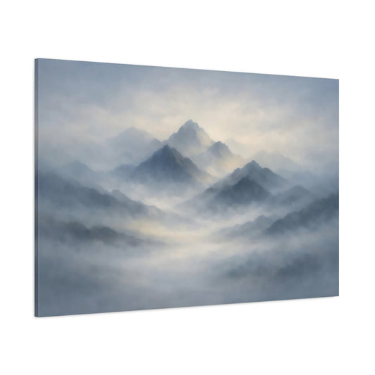 Nature Mountains Misty Blue - Canvas Wall Art Print - YesArtYes