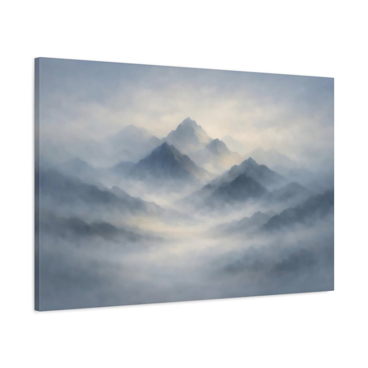 Nature Mountains Misty Blue - Canvas Wall Art Print - YesArtYes