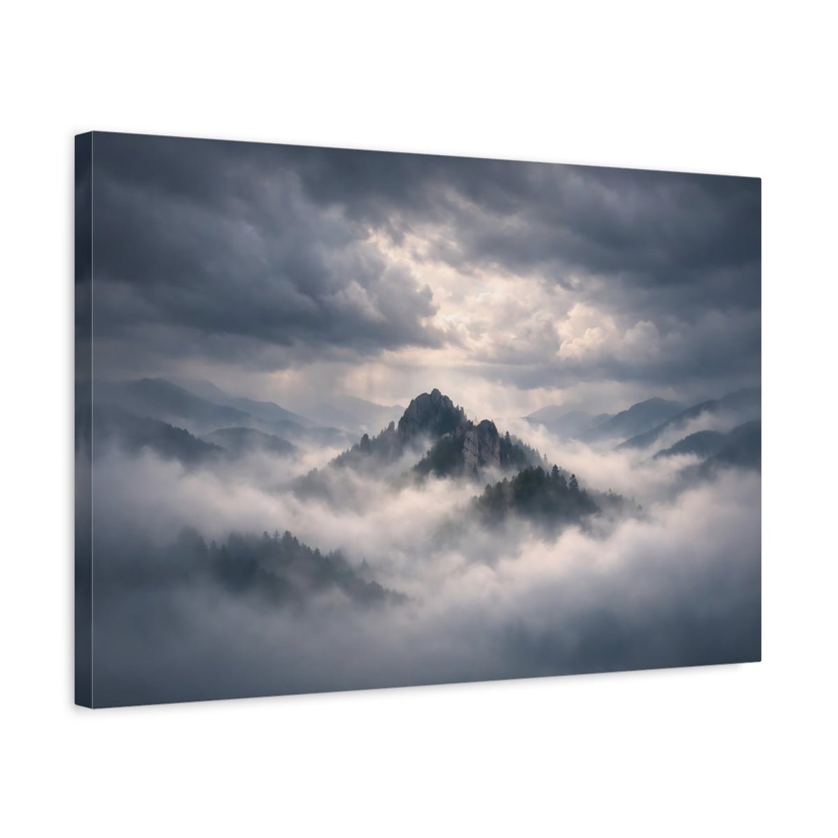 Nature Mountains Misty Landscape - Canvas Wall Art Print - YesArtYes
