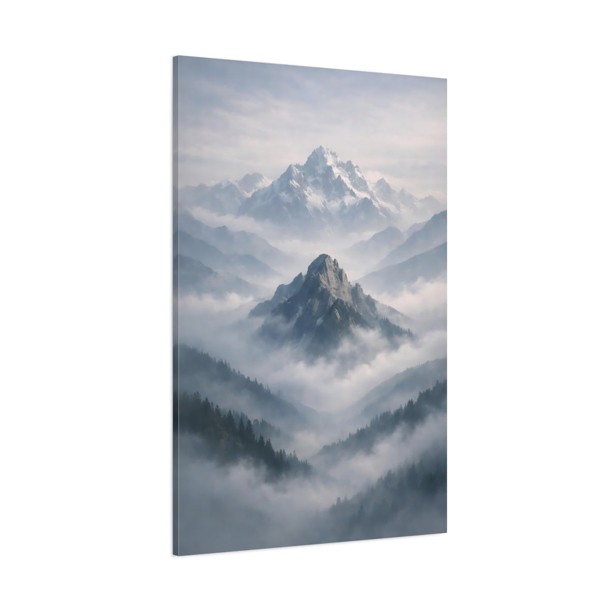 Nature Mountains Misty Mountain Landscape shown as stretched canvas wall art