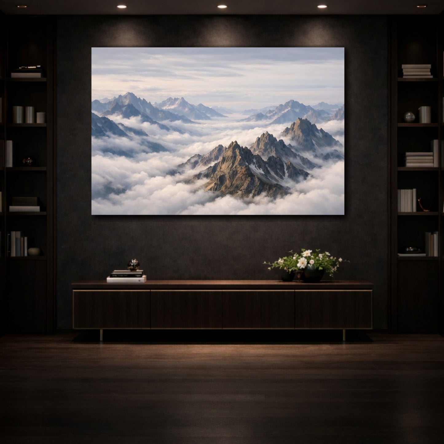 Mockup 4. Nature Mountains Mountain Landscape shown as stretched canvas wall art