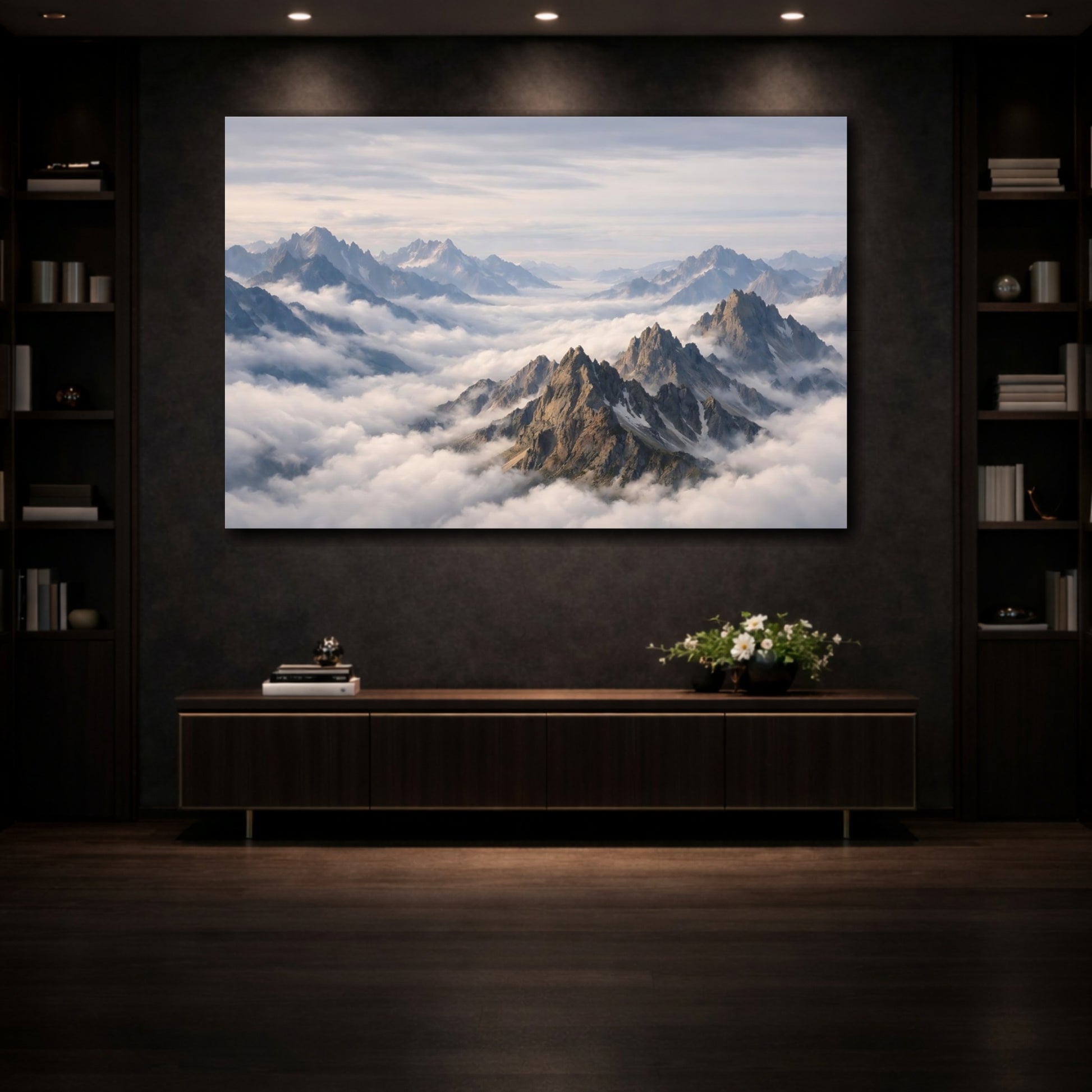 Mockup 4. Nature Mountains Mountain Landscape shown as stretched canvas wall art