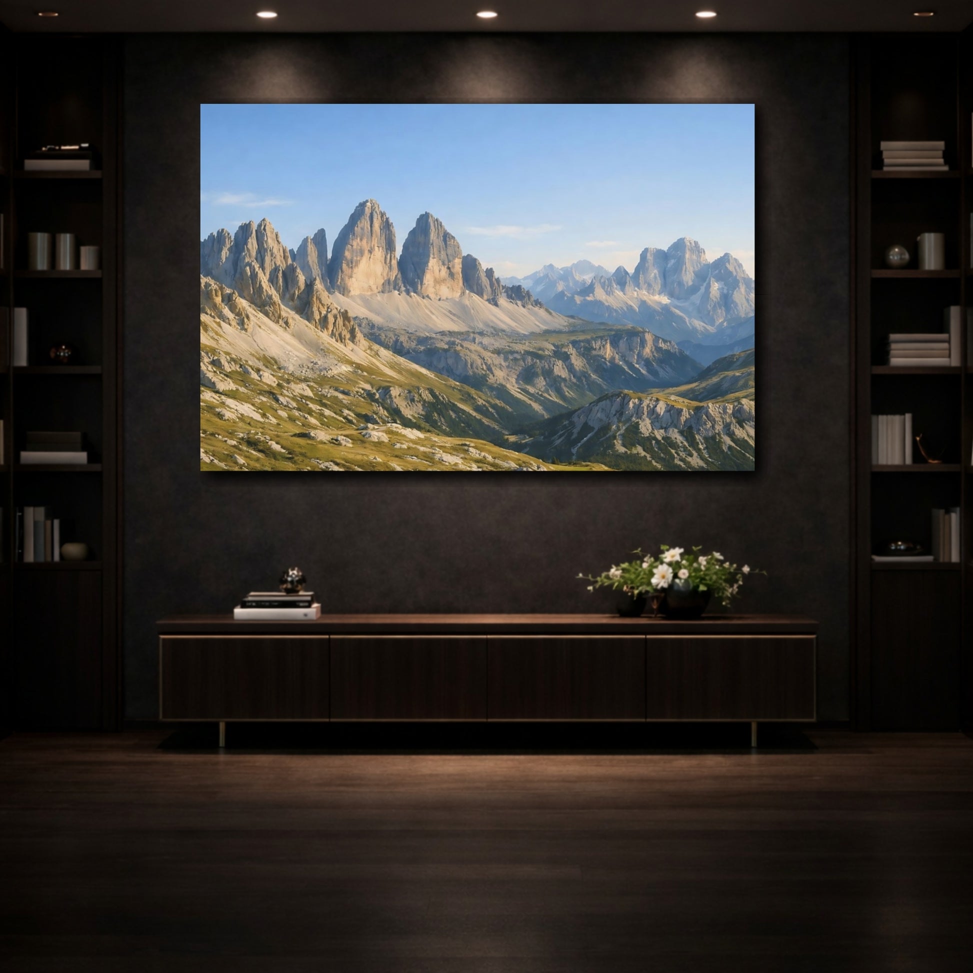 Mockup 4. Nature Mountains Mountain Landscape shown as stretched canvas wall art