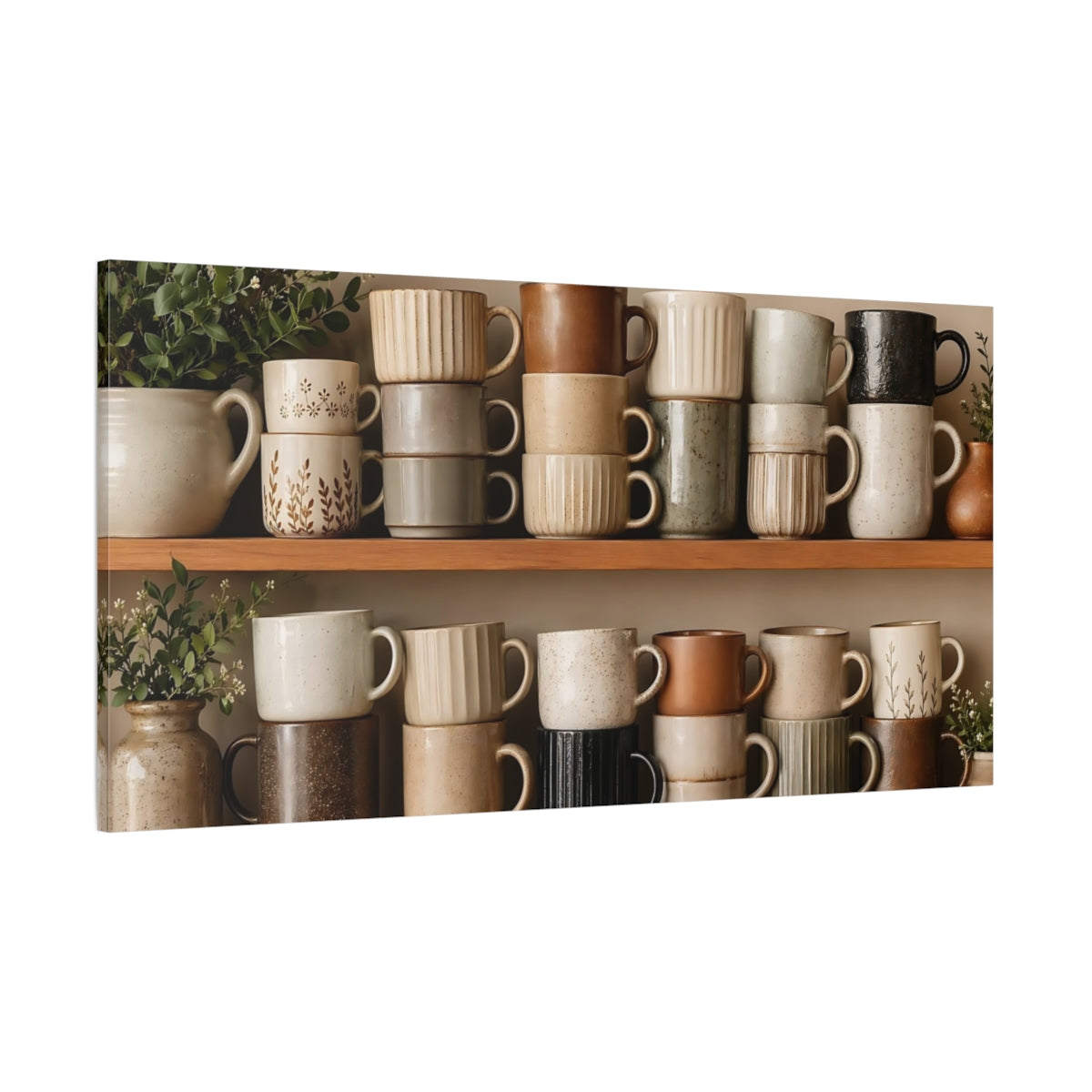 Side Mockup 2. Nature Mugs Neutral Mugs shown as stretched canvas wall art
