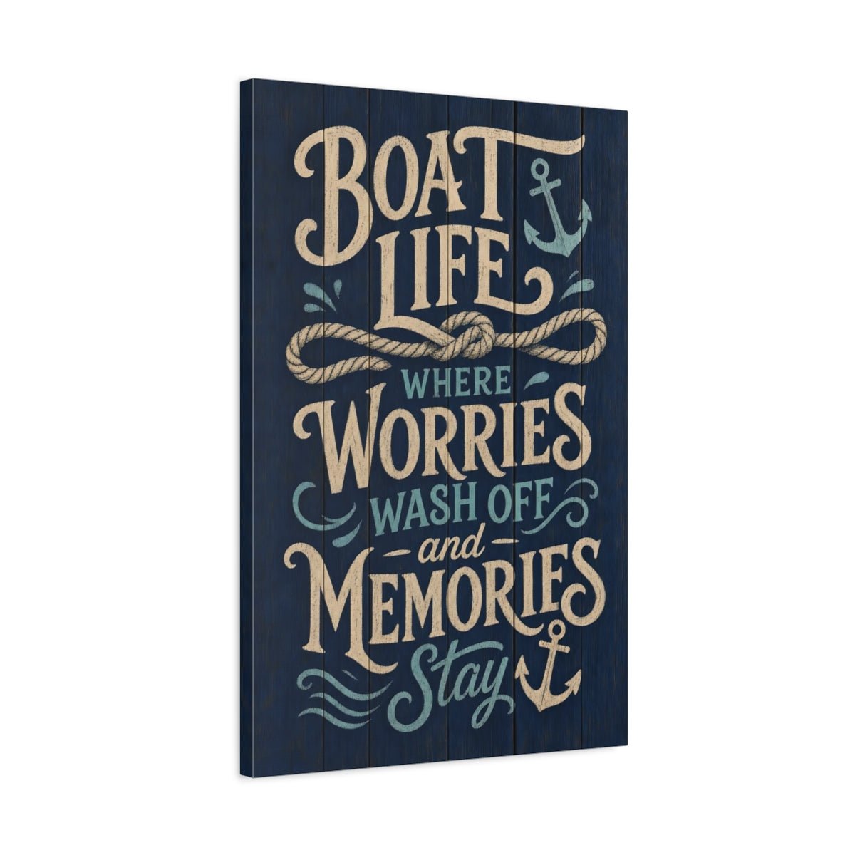 Nature Nautical Quote Blue Canvas Wall Art Print – Living Room Decor, Above Console Table - YesArtYes