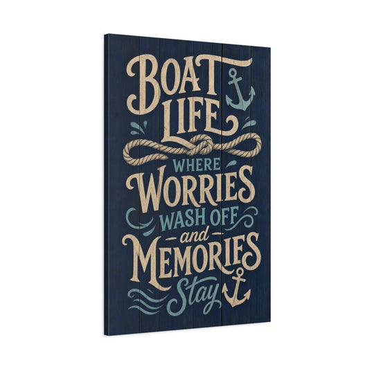 Nature Nautical Quote Blue Canvas Wall Art Print – Living Room Decor, Above Console Table - YesArtYes