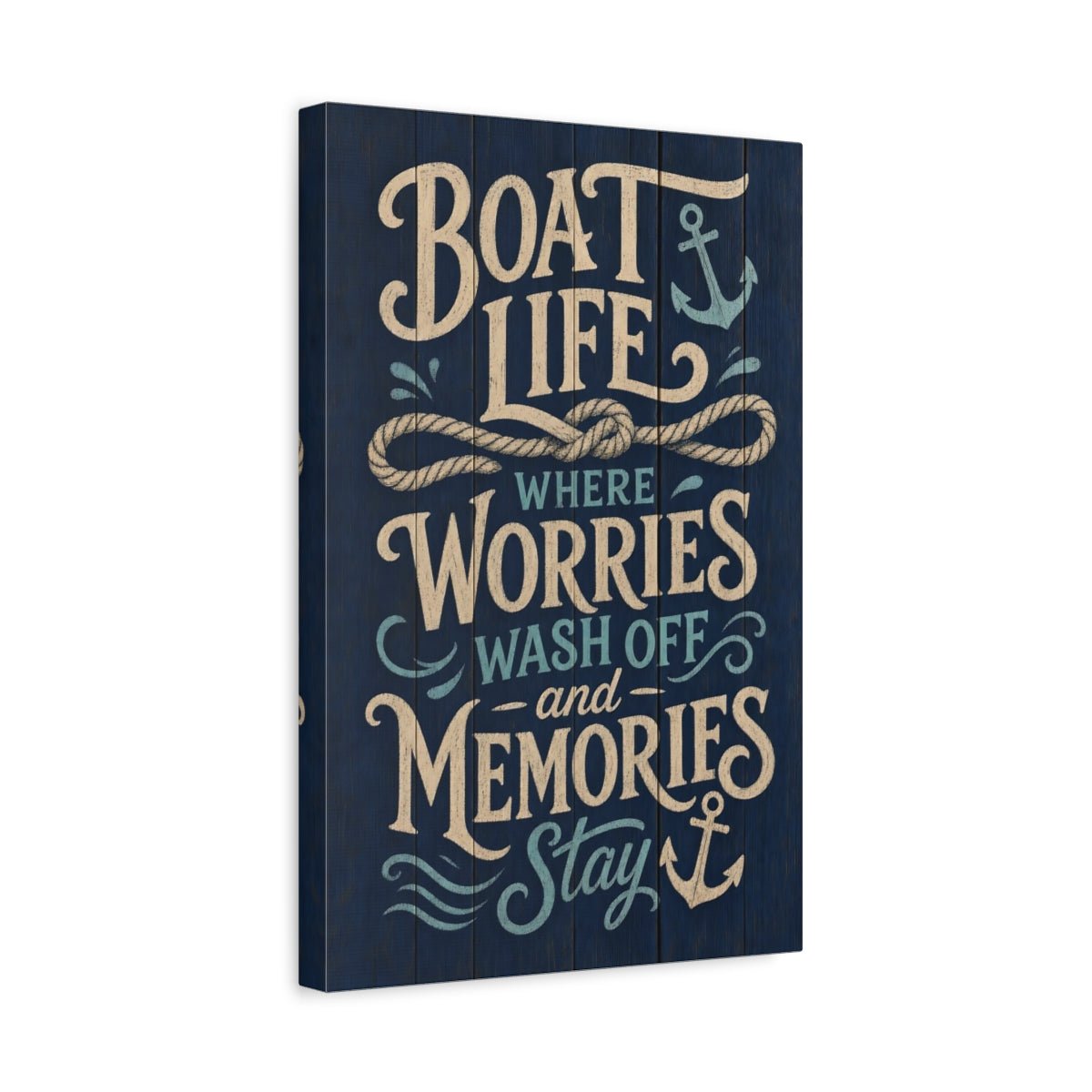 Nature Nautical Quote Blue Canvas Wall Art Print – Living Room Decor, Above Console Table - YesArtYes