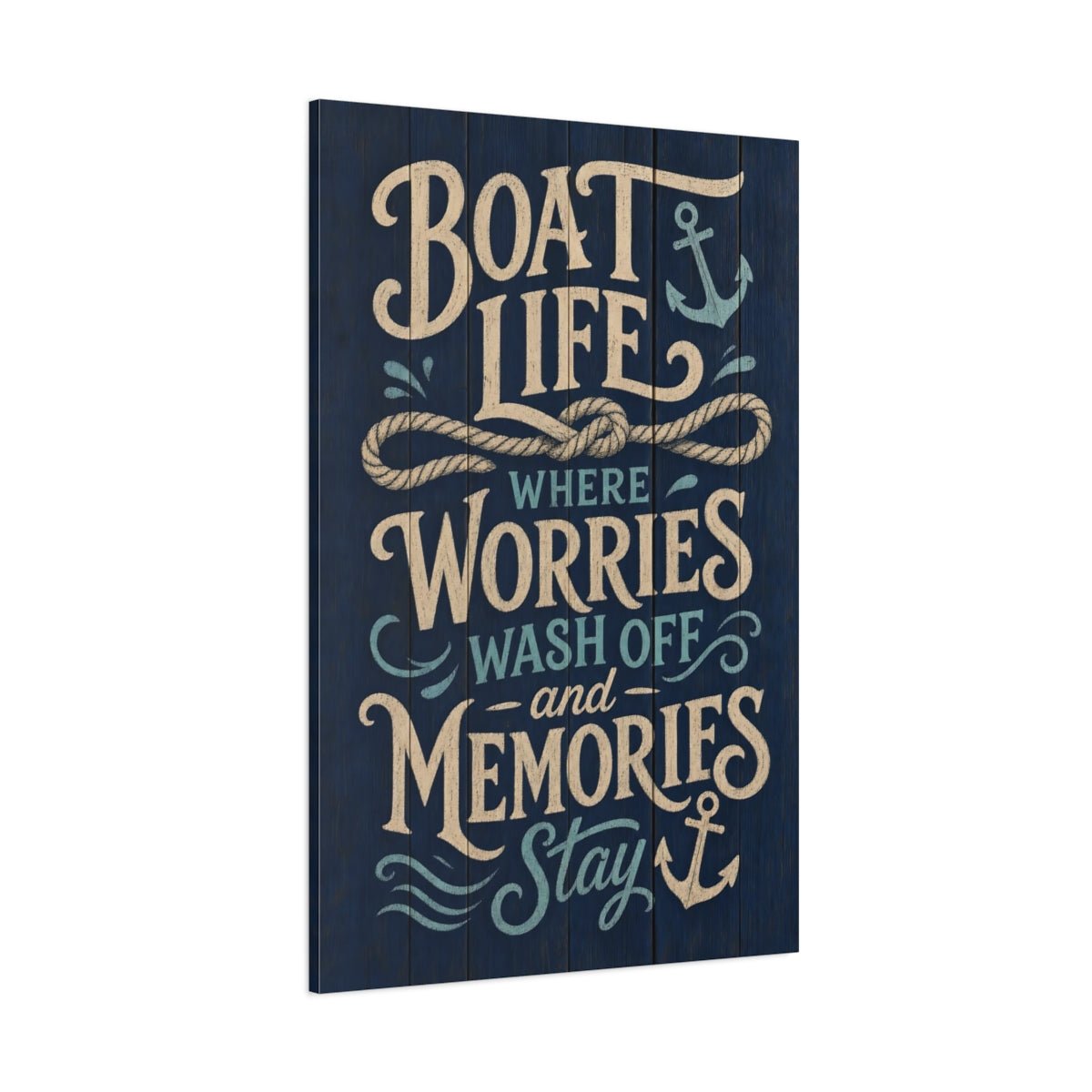 Nature Nautical Quote Blue Canvas Wall Art Print – Living Room Decor, Above Console Table - YesArtYes