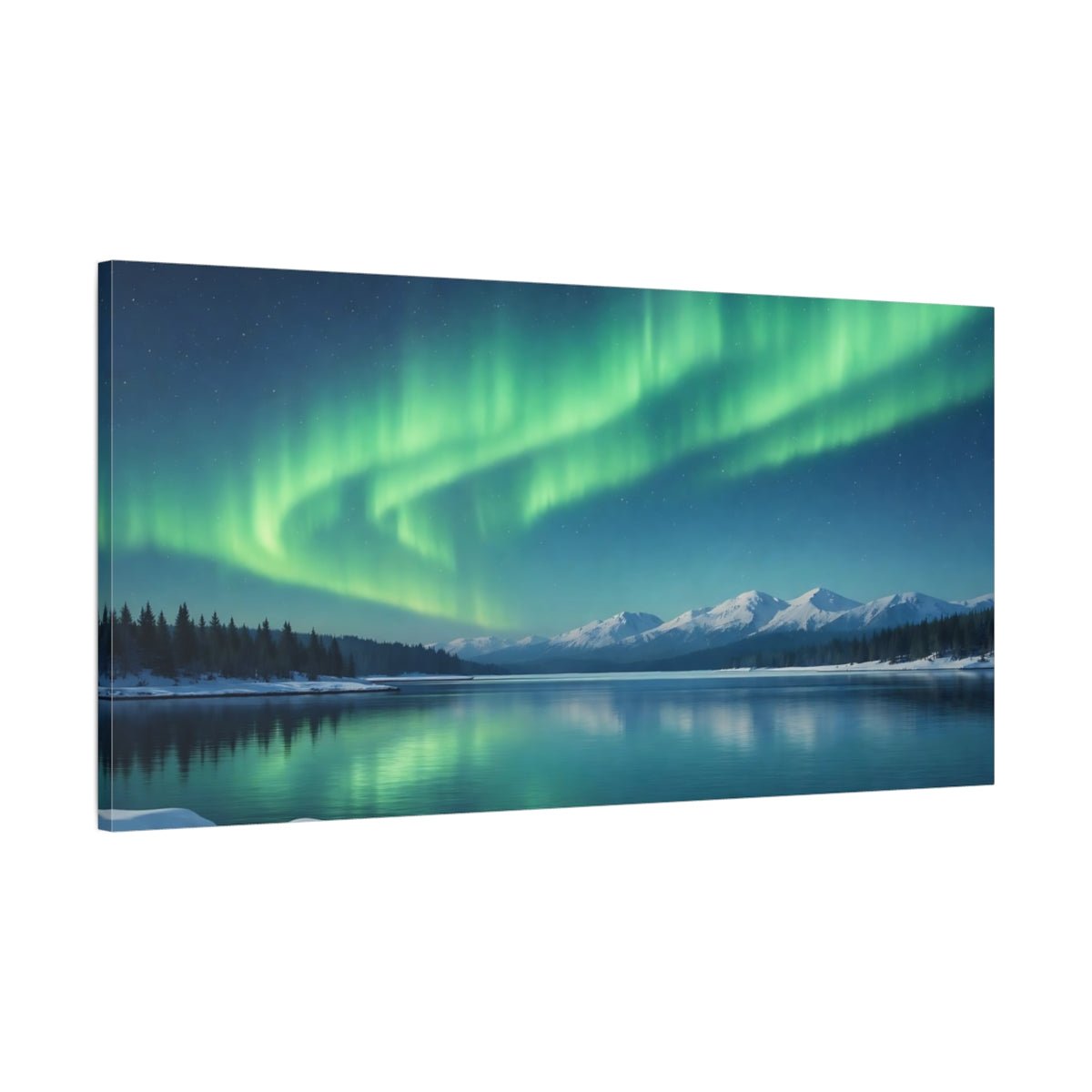 Nature Northern Lights Green And Blue - Canvas Wall Art Print - YesArtYes