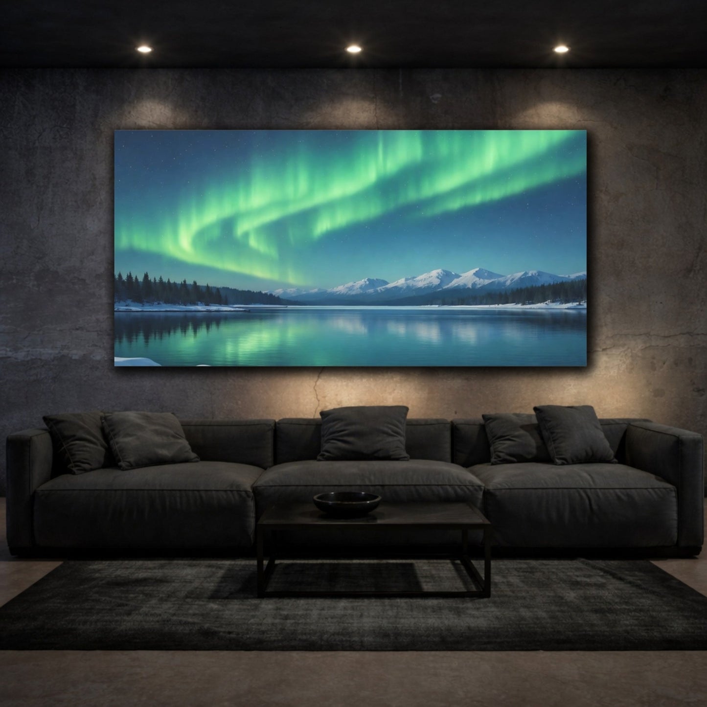 Nature Northern Lights Green And Blue - Canvas Wall Art Print - YesArtYes