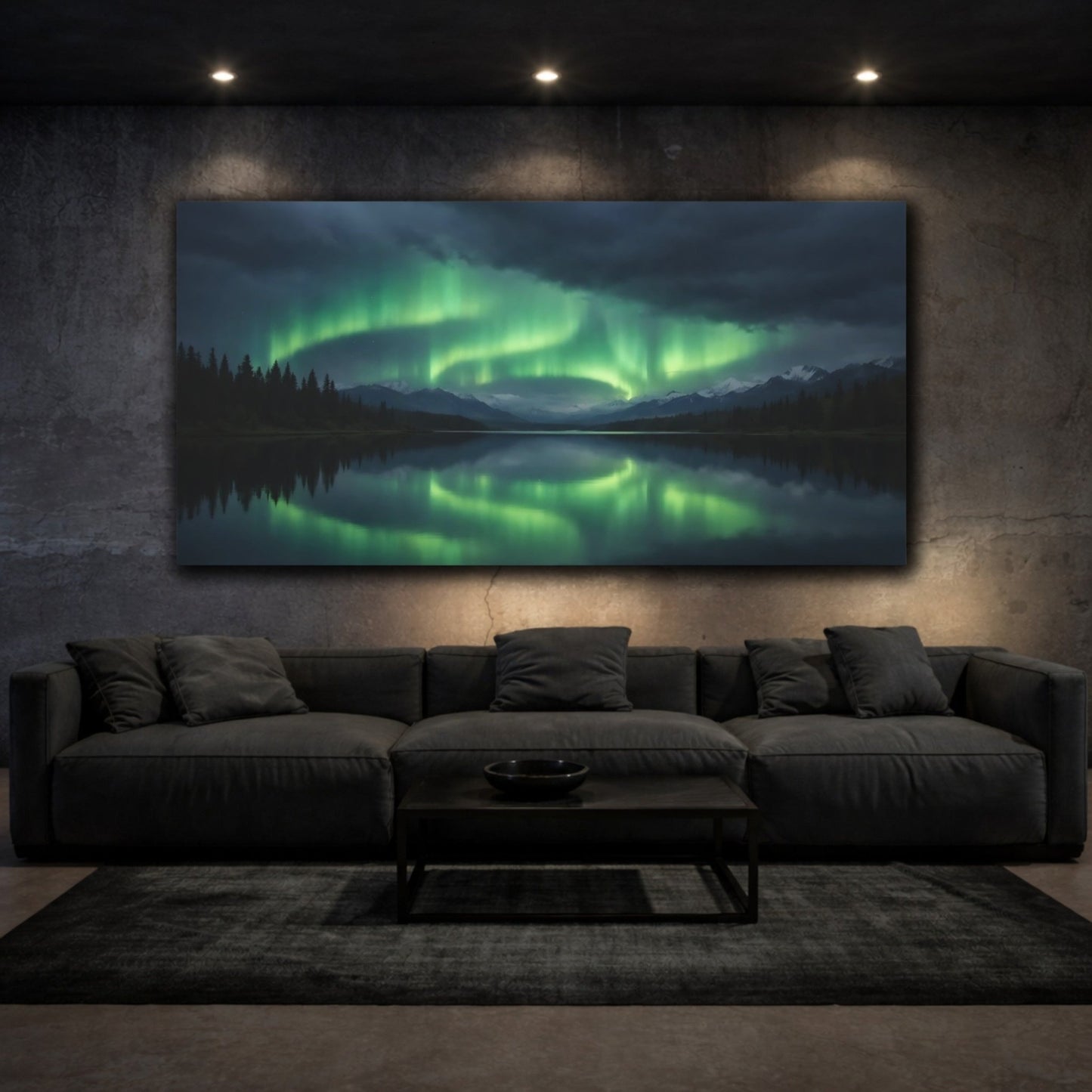 Nature Northern Lights Green - Canvas Wall Art Print - YesArtYes
