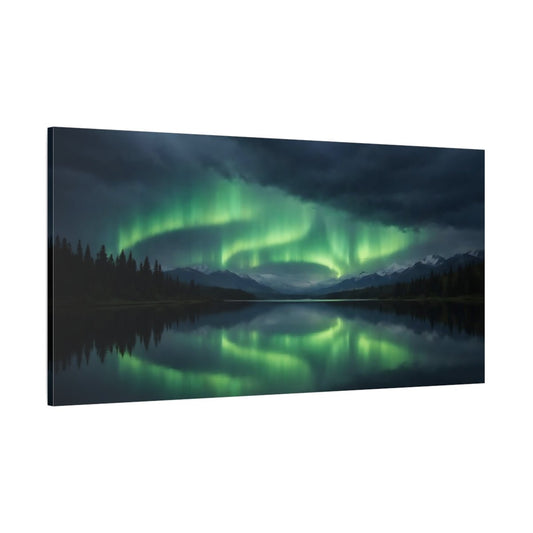 Nature Northern Lights Green - Canvas Wall Art Print - YesArtYes