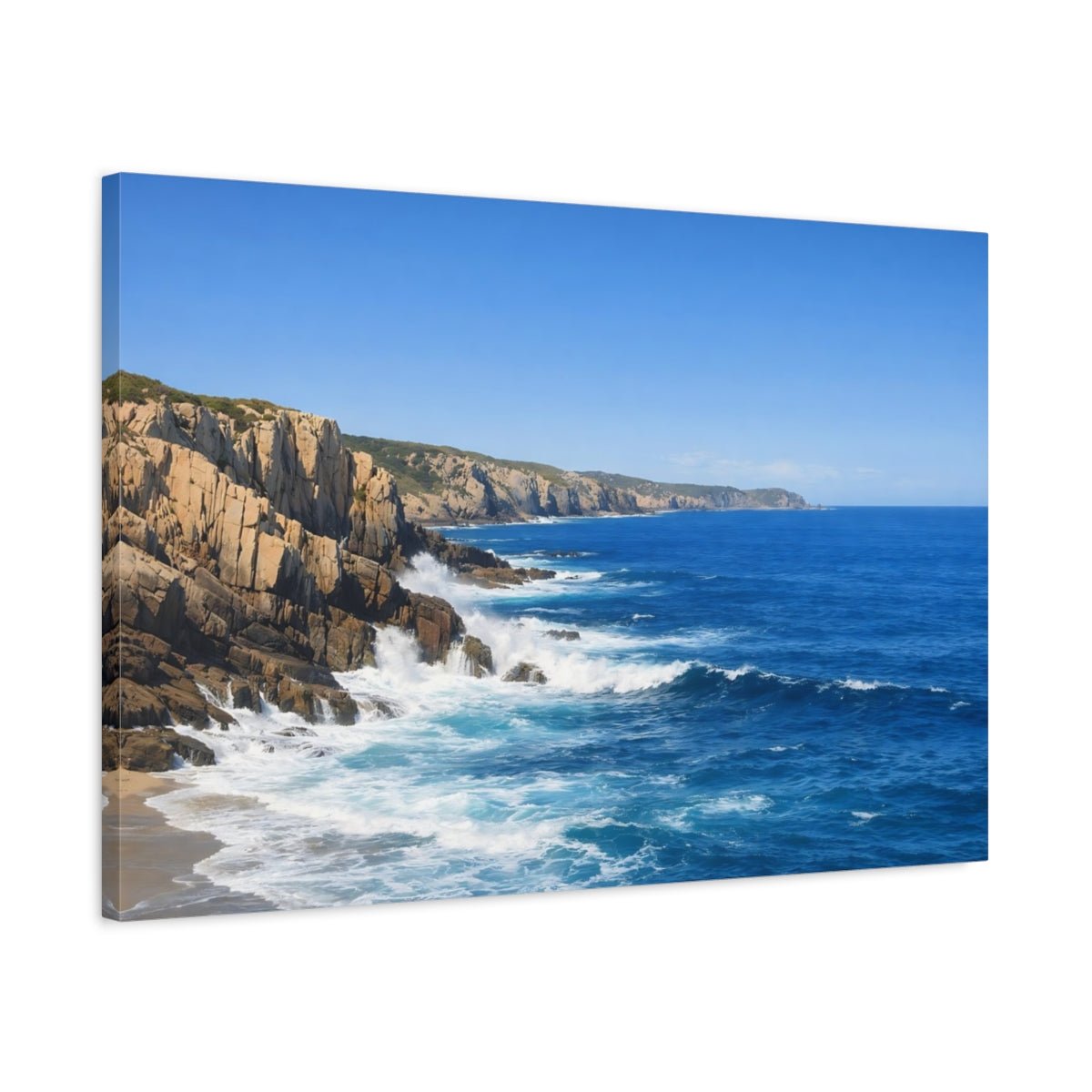 Nature Ocean Cliffs Blue - Canvas Wall Art Print - YesArtYes