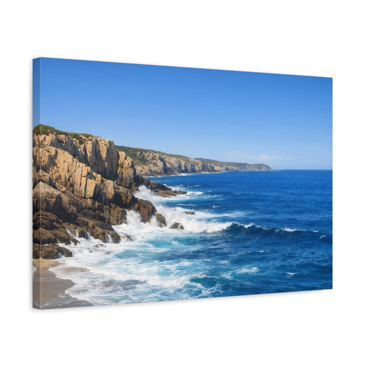 Nature Ocean Cliffs Blue - Canvas Wall Art Print - YesArtYes