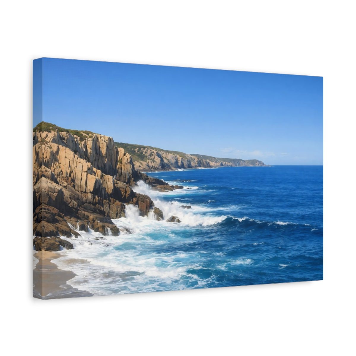 Nature Ocean Cliffs Blue - Canvas Wall Art Print - YesArtYes