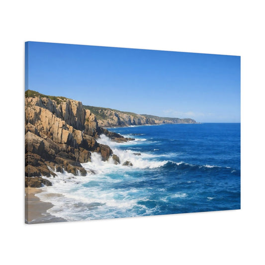 Nature Ocean Cliffs Blue - Canvas Wall Art Print - YesArtYes