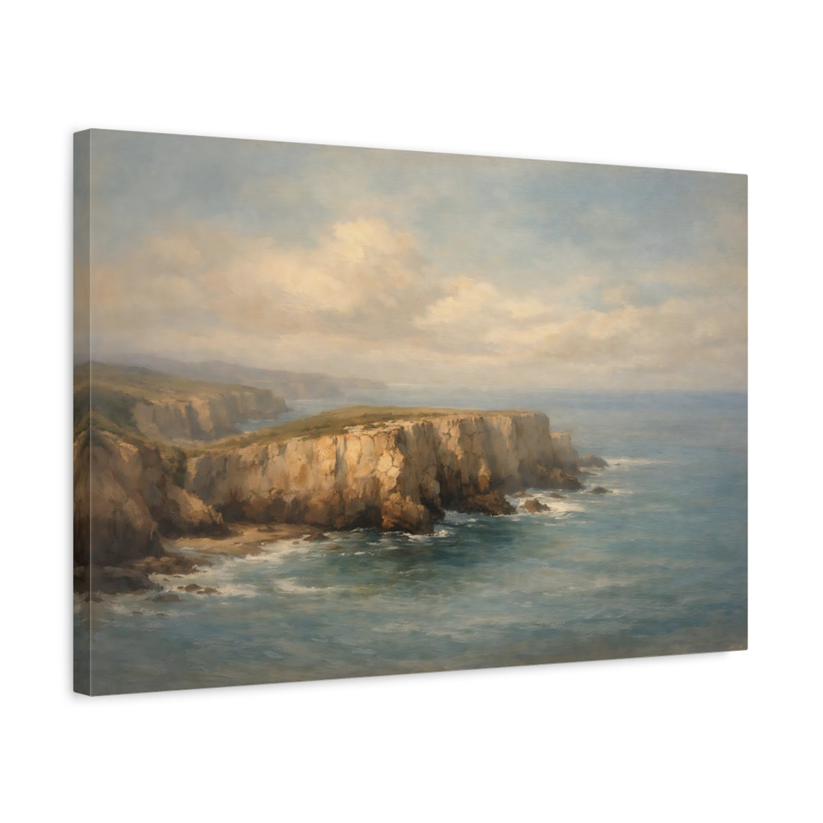Side Mockup 3. Nature Ocean Cliffs Coastal Cliffs shown as stretched canvas wall art