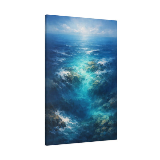 Nature Ocean Current Blue Ocean shown as stretched canvas wall art