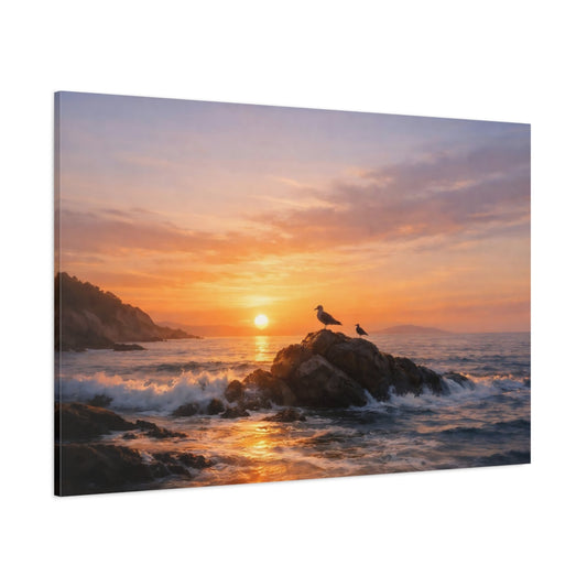 Nature Ocean Sunset shown as stretched canvas wall art