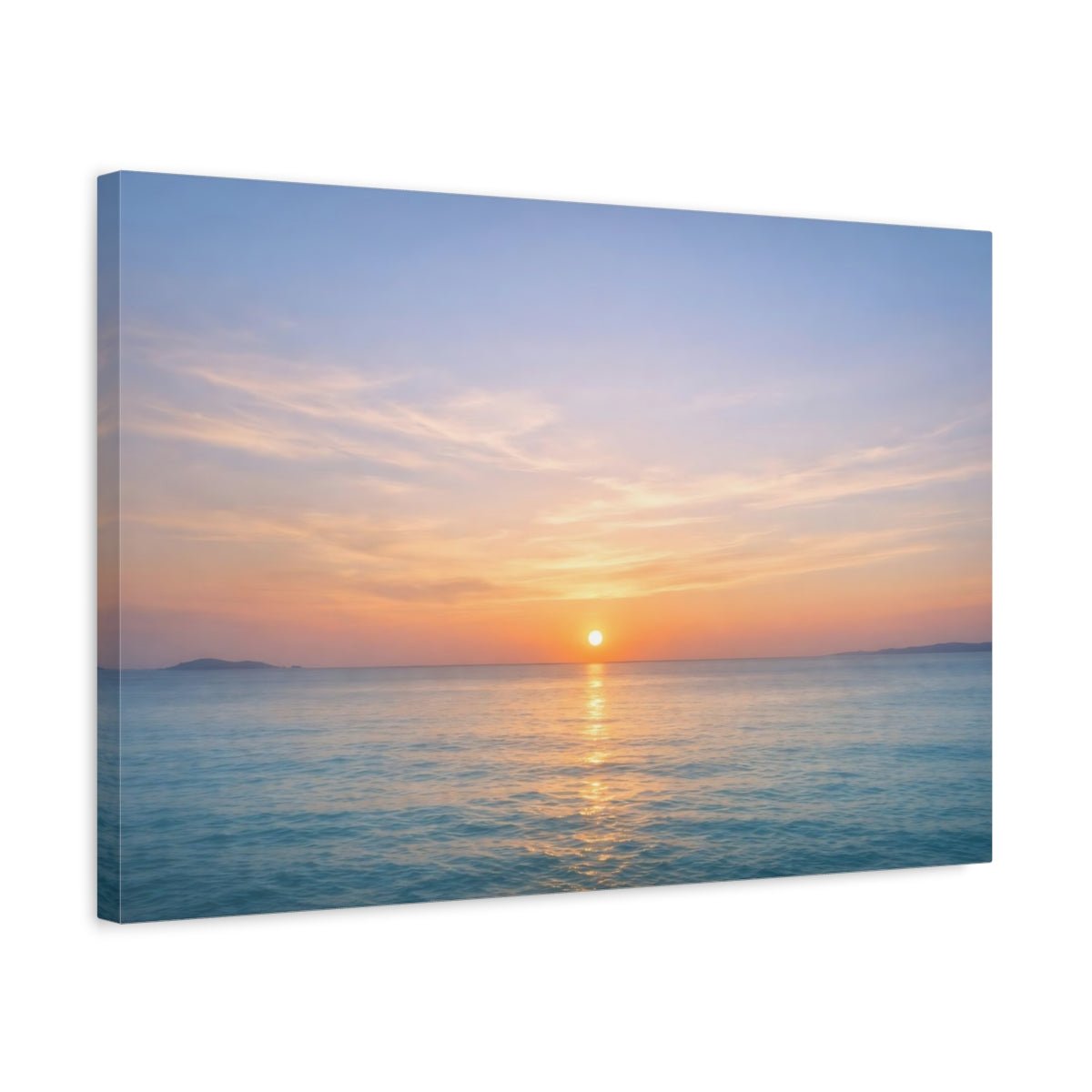 Nature Ocean Sunset Orange And Blue - Canvas Wall Art Print - YesArtYes