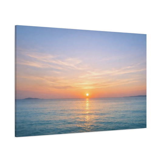 Nature Ocean Sunset Orange And Blue - Canvas Wall Art Print - YesArtYes