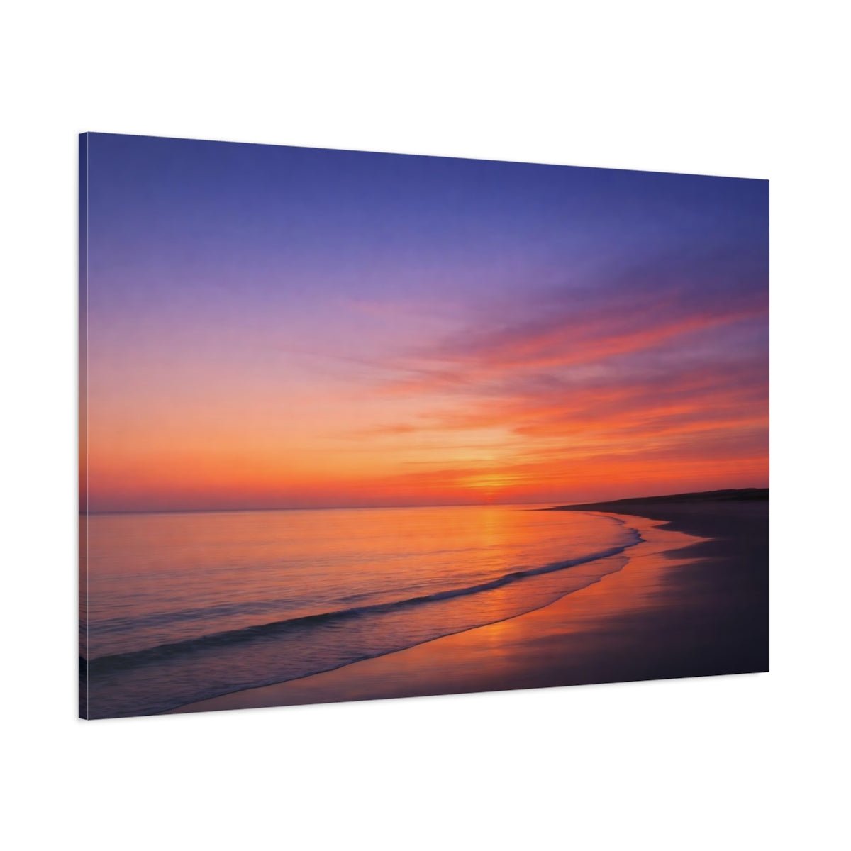 Nature Ocean Sunset Orange And Purple - Canvas Wall Art Print - YesArtYes