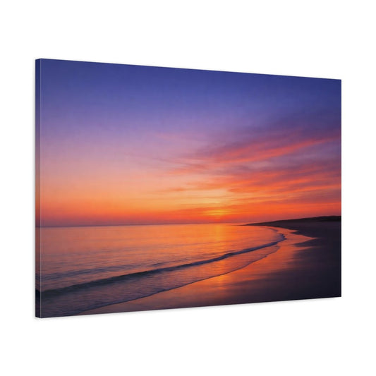 Nature Ocean Sunset Orange And Purple - Canvas Wall Art Print - YesArtYes