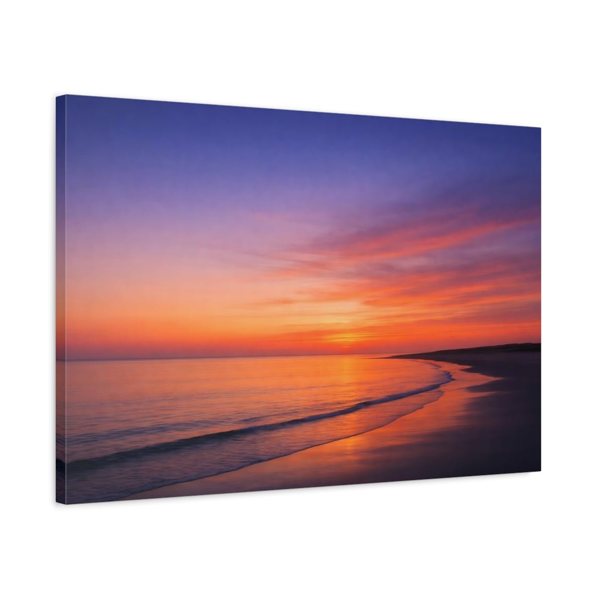 Nature Ocean Sunset Orange And Purple - Canvas Wall Art Print - YesArtYes