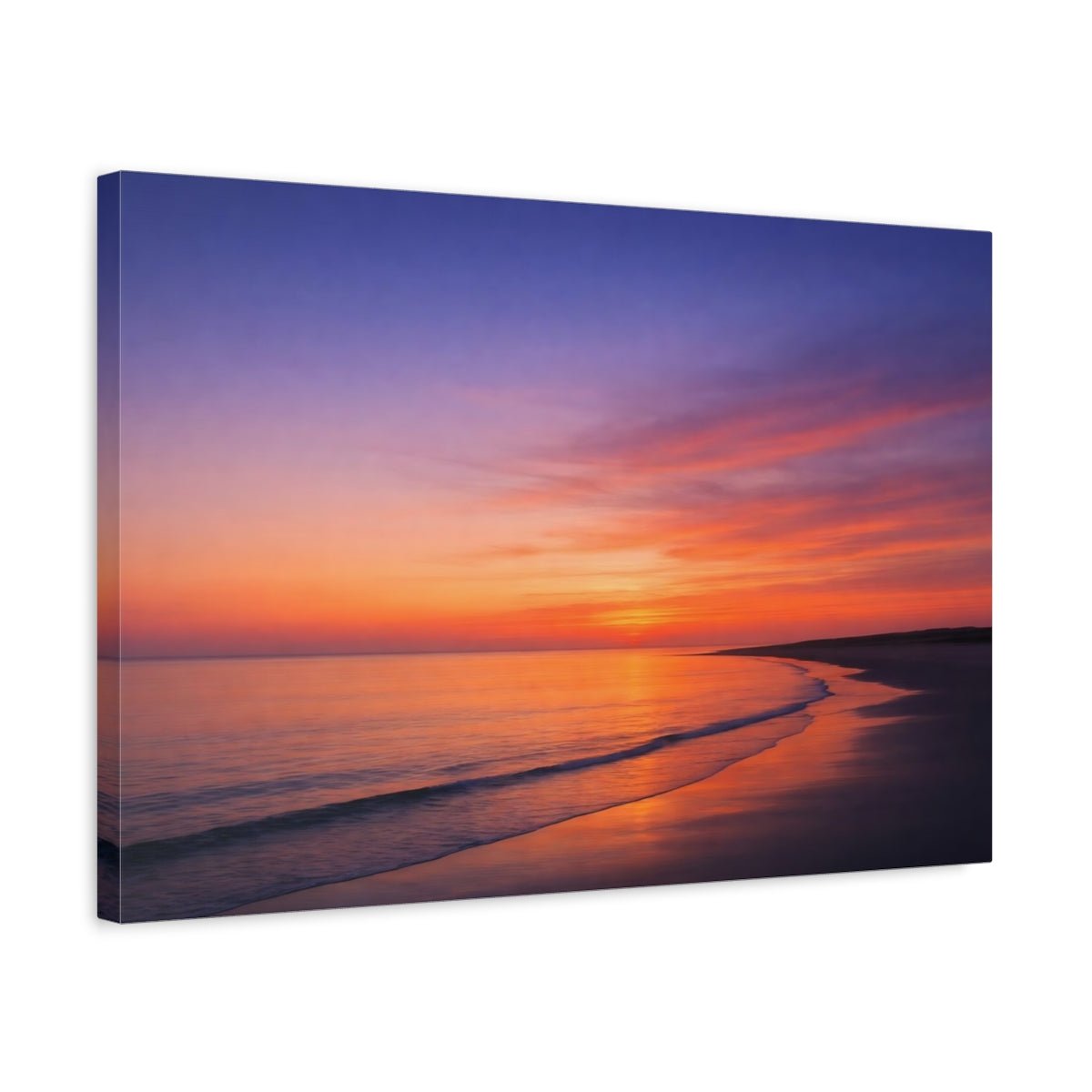Nature Ocean Sunset Orange And Purple - Canvas Wall Art Print - YesArtYes