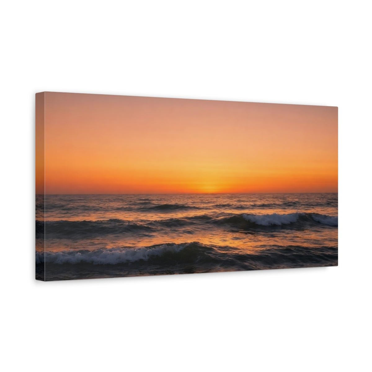 Nature Ocean Sunset Orange - Canvas Wall Art Print - YesArtYes