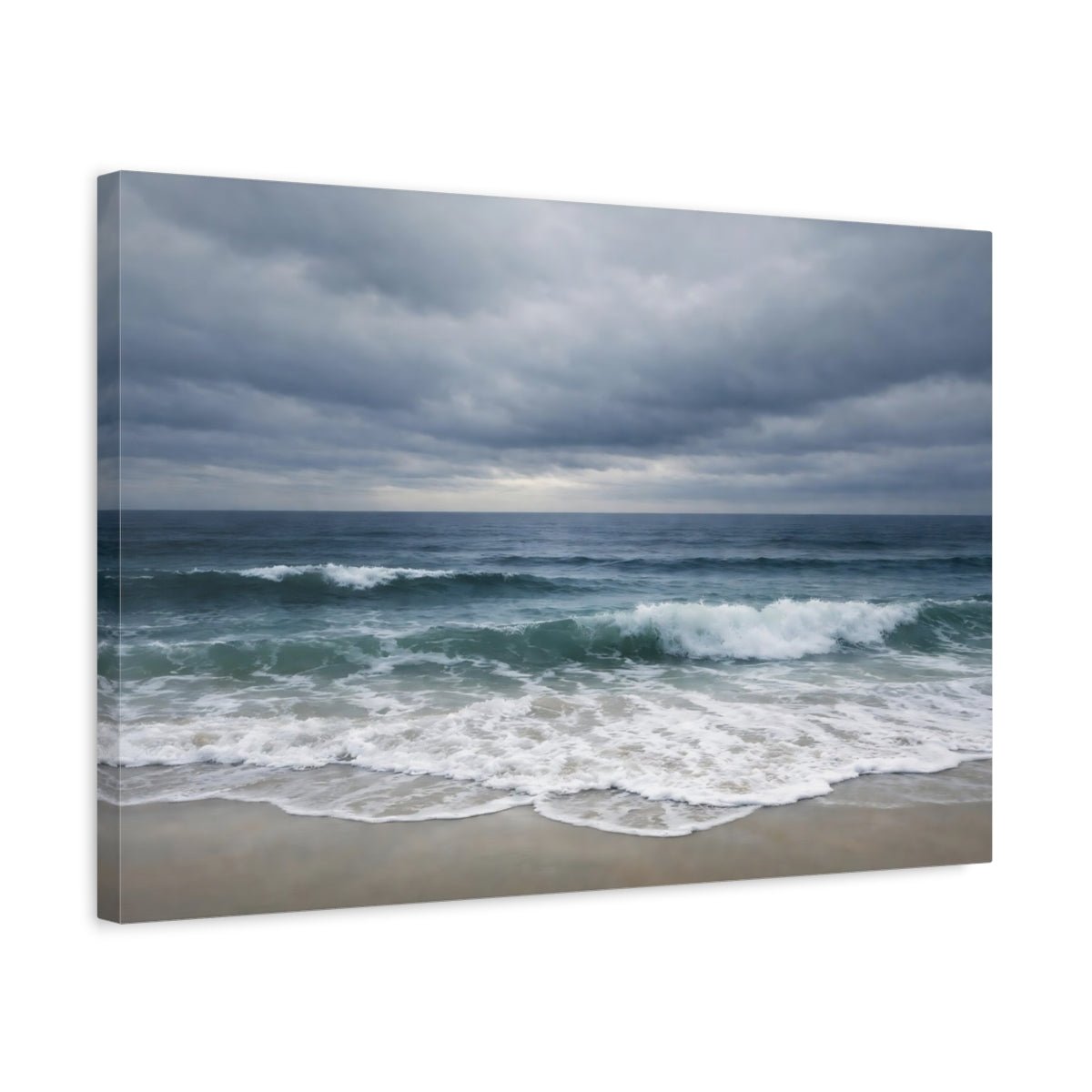 Nature Ocean Waves Beach Sky - Canvas Wall Art Print - YesArtYes