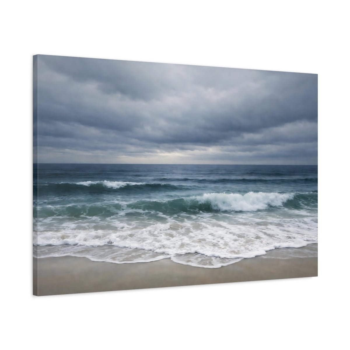 Nature Ocean Waves Beach Sky - Canvas Wall Art Print - YesArtYes