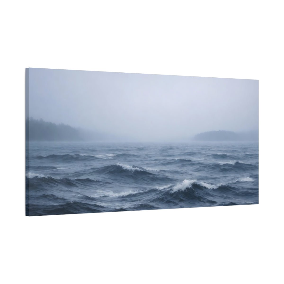Nature Ocean Waves Blue And Grey - Canvas Wall Art Print - YesArtYes