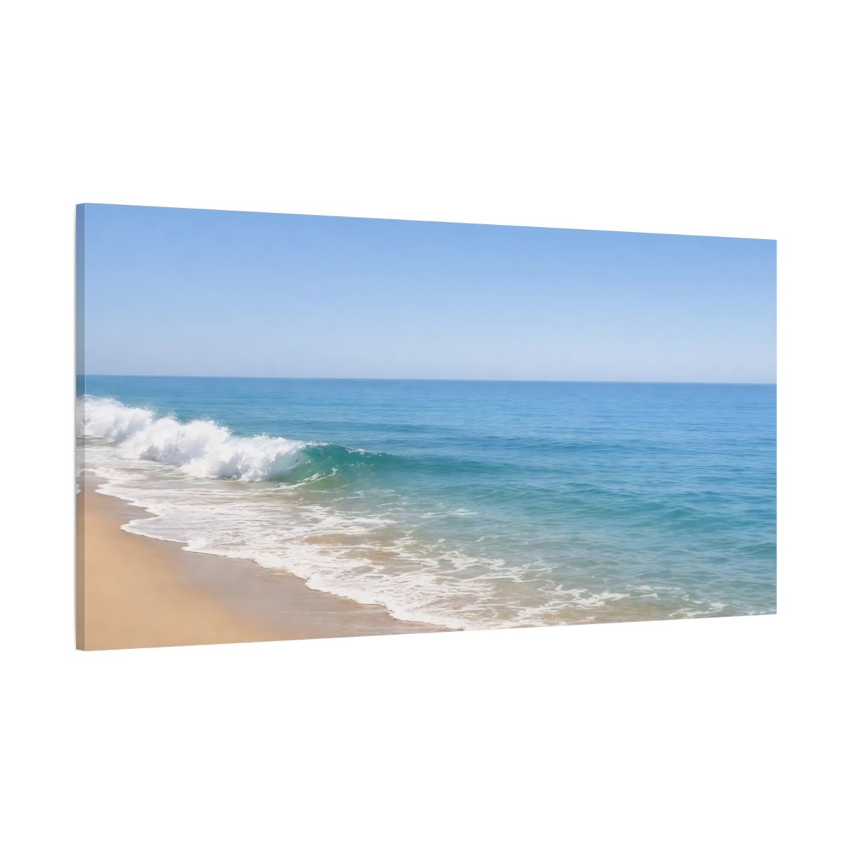 Nature Ocean Waves Blue And Sand - Canvas Wall Art Print - YesArtYes