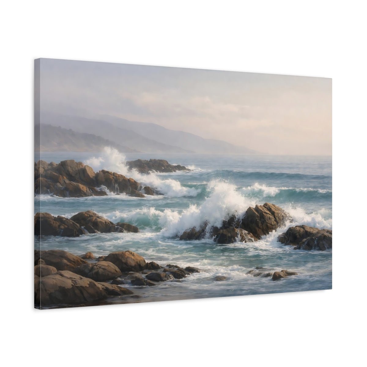 Nature Ocean Waves Blue - Canvas Wall Art Print - YesArtYes