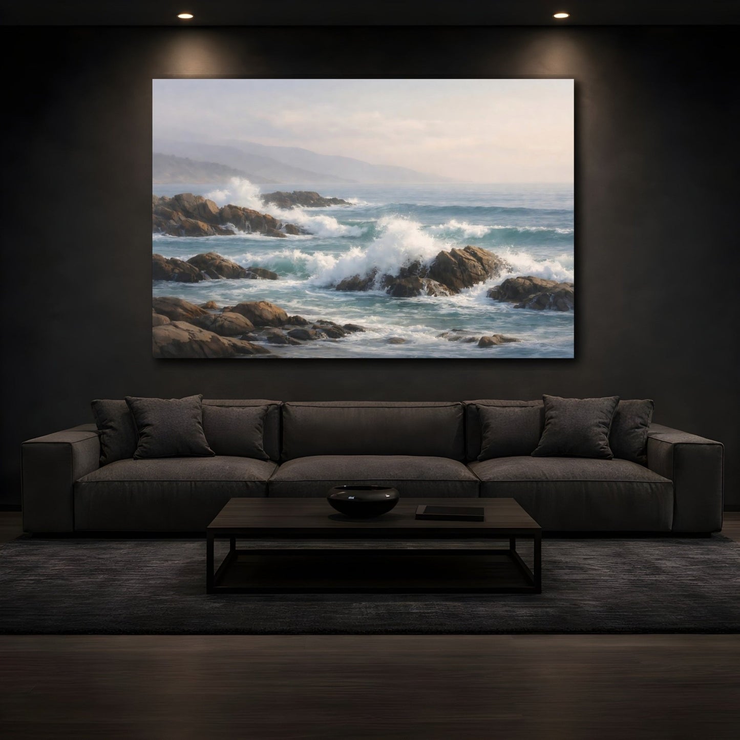 Nature Ocean Waves Blue - Canvas Wall Art Print - YesArtYes